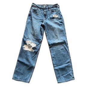 Upcycled Hollister Ultra High Rise Vintage Straight Jeans with Lace